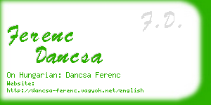 ferenc dancsa business card